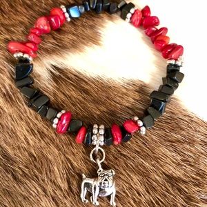 New handmade Georgia Bulldog Bracelet
